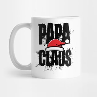 Santa Hat Papa Claus Black Text Mug